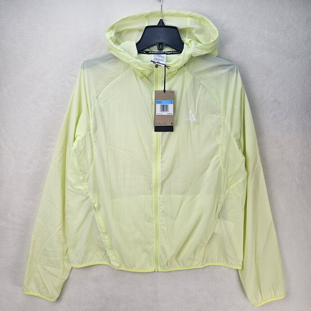 NIKE WOMEN'S MEDIUM ACG REPEL TRAIL RUNNING JACKET LEMON IO9748-736